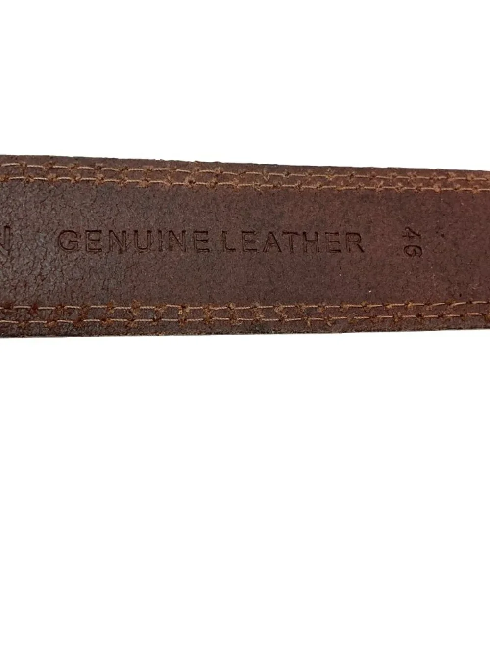 New Vatan Genuine Leather Classic Belt Metal Buckle Mens 46 Brown